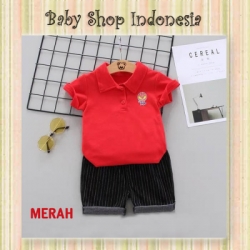 LU602 setelan cowok spiderman merah  large